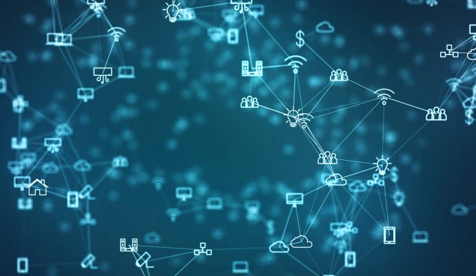 Global Network Concept. Iot(internet Of Things). Ict(information